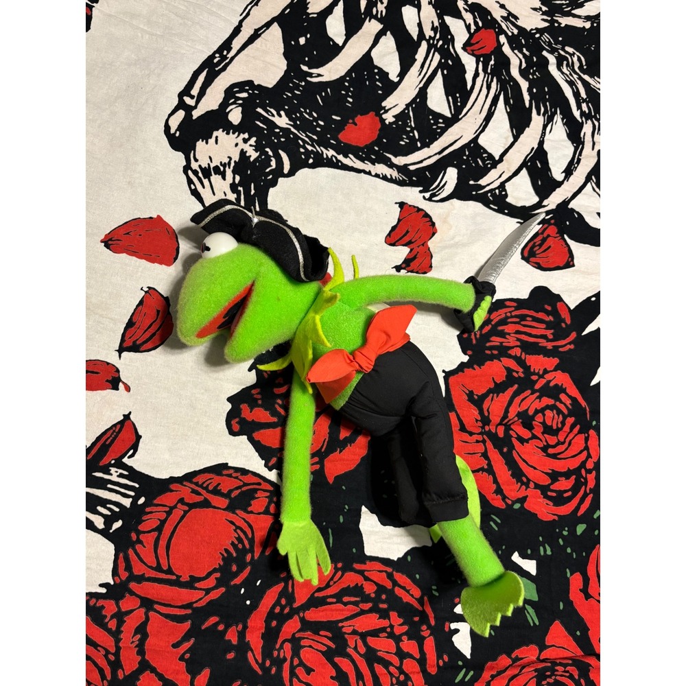 Vintage Kermit the Frog Pirate Plush Toy Jim Henson Productions 1996